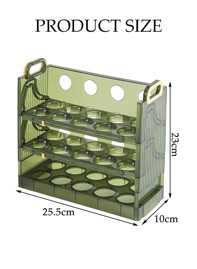 DUNISO Egg Storage Holder for 30 Eggs Flip Folded Egg Storage Box 3 Space Saving Egg Tray Organizer, Egg Container Storage Box for Kitchen Refrigerator Reusable Versatile Clear Egg Tray  - Image 4