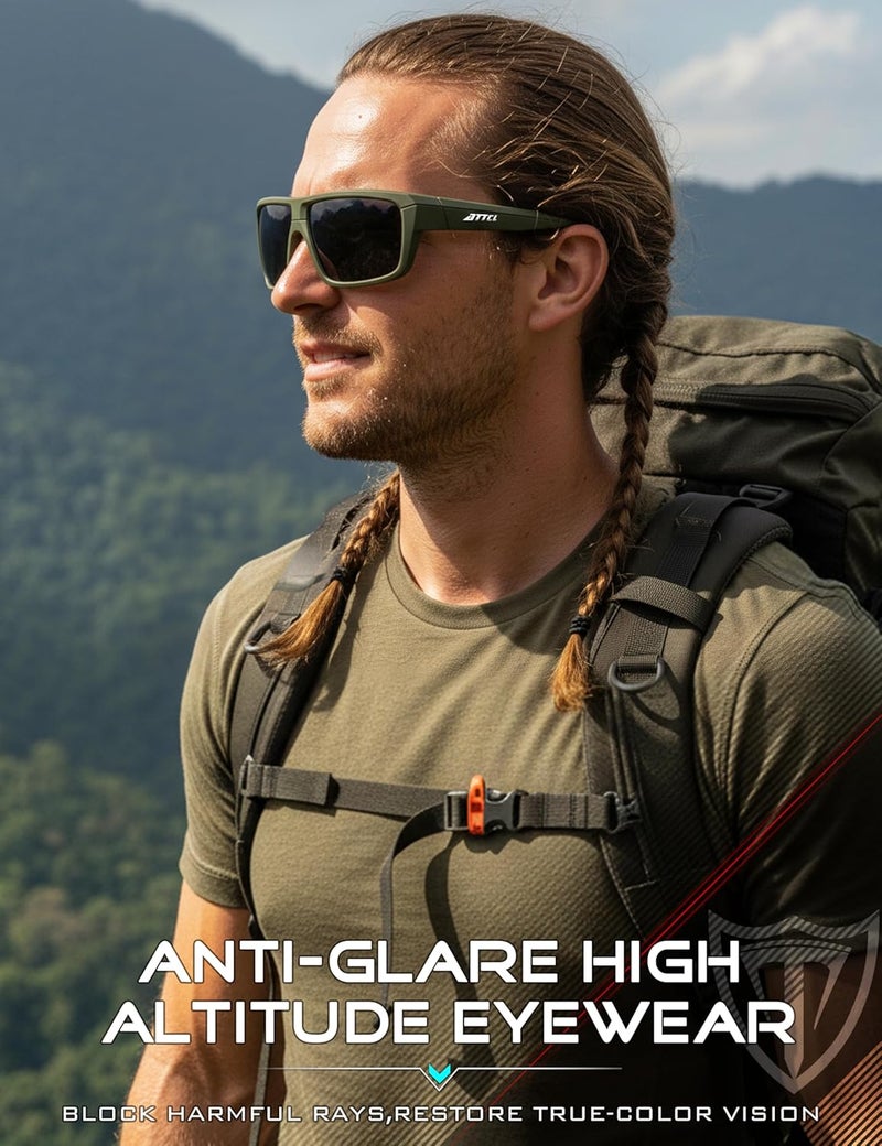 ATTCL Polarized Sunglasses Men for Fishing: UV Protection Lightweight TR90 Sports Wrap Sun Glasses Driving Golf Running - Image 4