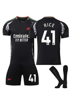 24/25 Season Arsenal Away Football Kits RICE #41 Fans Football Jersey/Shorts Socks Gift Set Youth Sizes and Adult Size