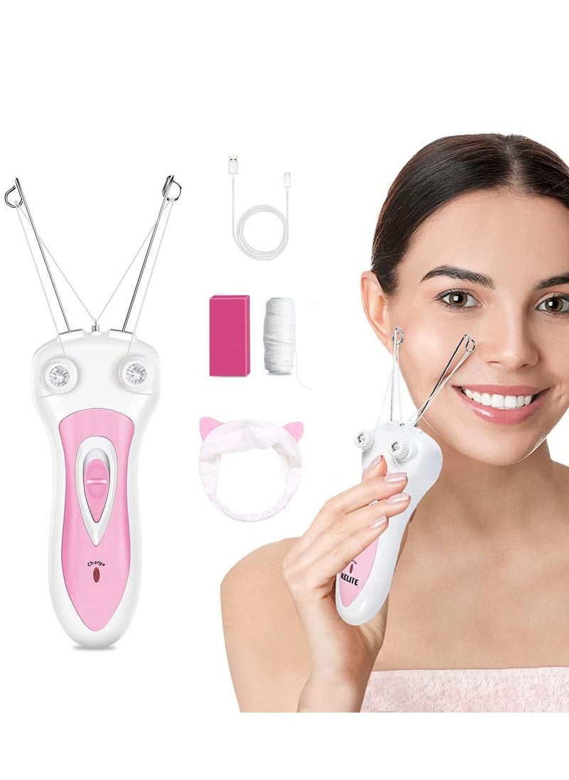 Generic Ladies Facial Hair Remover, Electric Cordless Cotton Threading Epilator Lips Cheek Arm Leg Hair Removal Shaver Pull Faces Delicate Device Depilation 