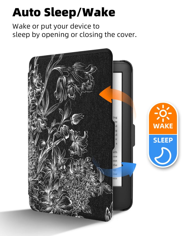 WALNEW Case for 6” Kindle Paperwhite 2012-2017(Model No.EY21 or DP75SDI) - PU Leather Case Smart Protective Cover Only Fits Old Generation Kindle Paperwhite Prior to 2018 - Image 3