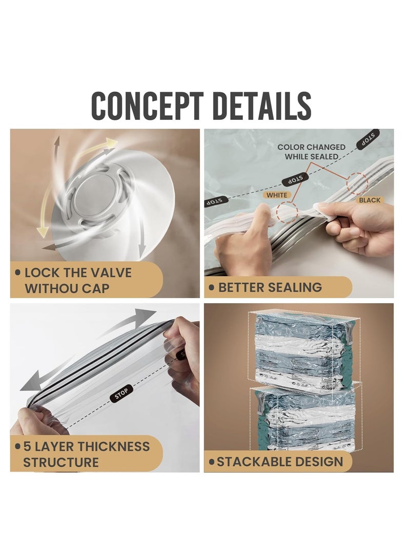 Arabest 4-Pack Reusable Vacuum Storage Bags – Space-Saving Compression Bags for Travel, Bedding, and Clothes - Image 3