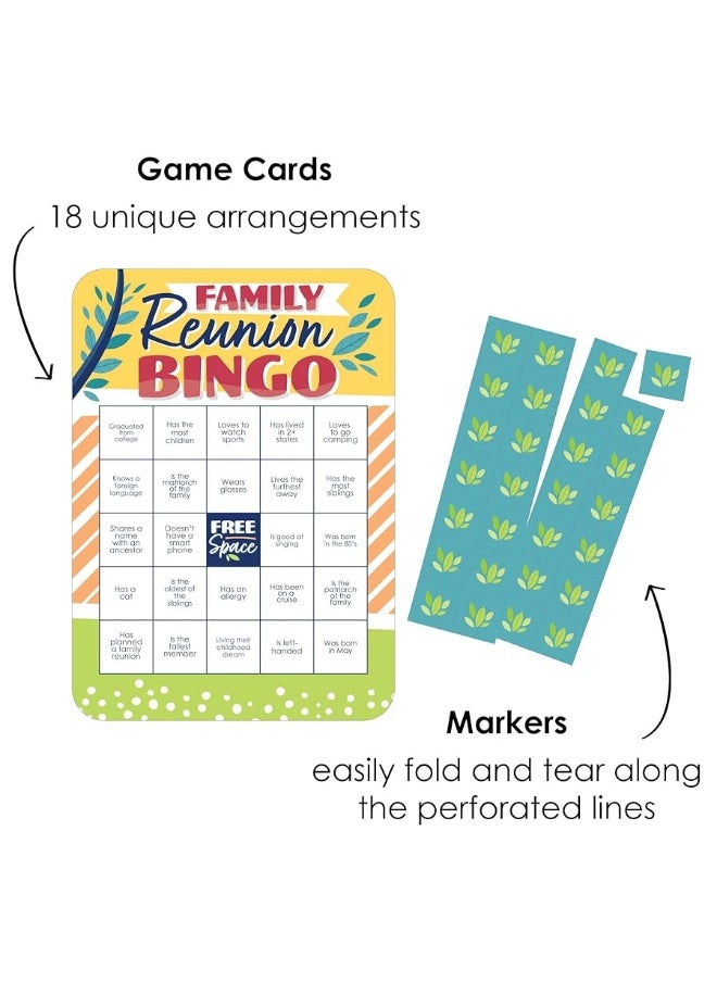 Big Dot of Happiness Big Dot of Happiness Colorful Family Reunion  Bingo Cards and Markers  Family Gathering Party Bingo Game  Set of 18  - Image 2