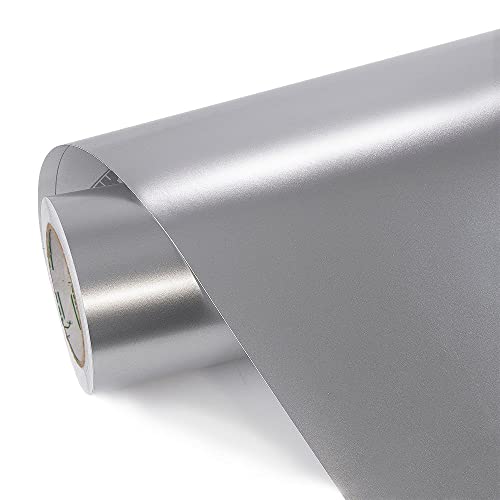 HOME13™ Vinyl Wrap Sheet for Car & Bike Self Adheisve Vinyl Wrap Sticker & Decal Roll Film Air Release Bubble Free (24x62 Inches, Silver Matte Meatllic) - Image 1