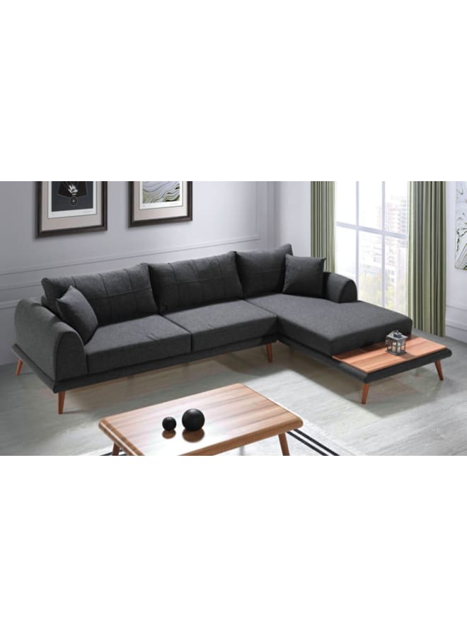 Retro Modern corner sofa 293 cm - gray - Image 1