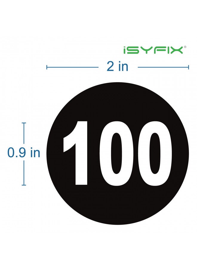 iSYFIX iSYFIX Black Consecutive Number Stickers 1 to 100, 2-inch, 1 Set Vinyl Self Adhesive Premium Decal, Ideal for Inventory, Storage, Organizing, Boxes, Bins, Toolbox, Lockers & More, Indoor/Outdoor  - Image 1