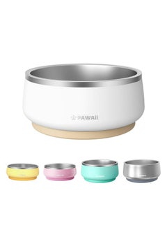 Pawaii وعاء طعام للكلاب، وعاء طعام وماء للكلاب بقاعدة مطاطية غير قابلة للانزلاق، أوعية للكلاب معزولة بالمعادن من الفولاذ المقاوم للصدأ، وعاء مزدوج الجدار للكلاب الصغيرة والمتوسطة والكبيرة، متين، آمن للغسل في غسالة الأطباق، 34 أونصة  - Image 1