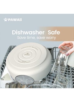 Pawaii وعاء طعام للكلاب، وعاء طعام وماء للكلاب بقاعدة مطاطية غير قابلة للانزلاق، أوعية للكلاب معزولة بالمعادن من الفولاذ المقاوم للصدأ، وعاء مزدوج الجدار للكلاب الصغيرة والمتوسطة والكبيرة، متين، آمن للغسل في غسالة الأطباق، 34 أونصة  - Image 5