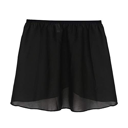 Bezioner Ballet Wrap Skirt,Black Chiffon Girls Ballet Skirt,Pull on Elastic Waist Dance Skirt for Women Black L - Image 4