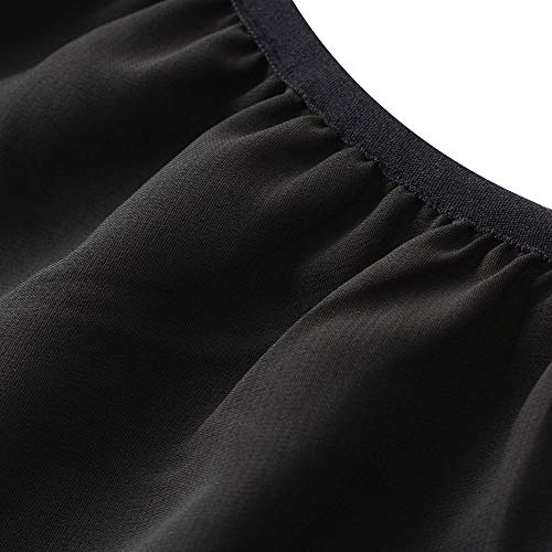 Bezioner Ballet Wrap Skirt,Black Chiffon Girls Ballet Skirt,Pull on Elastic Waist Dance Skirt for Women Black L - Image 5