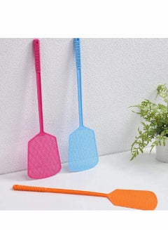 KASTWAVE Fly Swatter, 4 Pack Strong Plastic Fly Swat Set with Long Flexible Handle Manual Heavy Duty Fly Swatters Assorted Colors (Random Color )  - Image 5