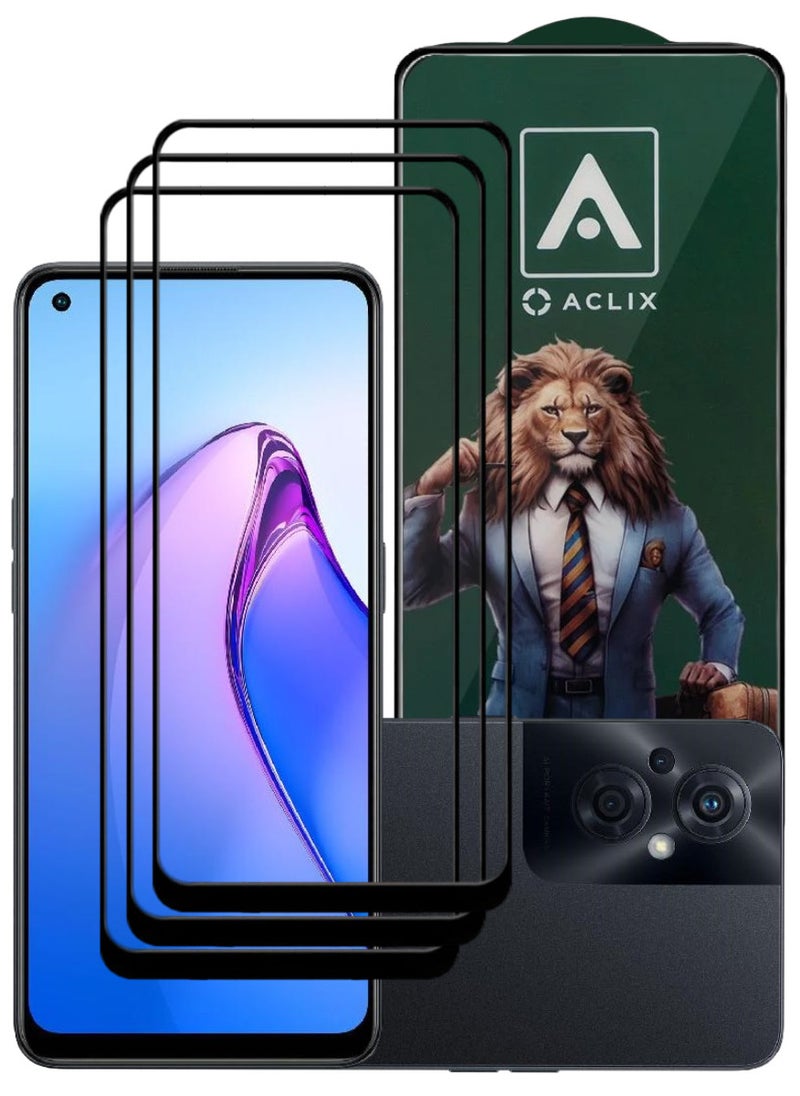 ACLIX 3 Pieces Antistatic ESD Dustproof Premium Quality High Definition Tempered Glass Screen Protector Designed For Oppo Reno8 Z - Image 1