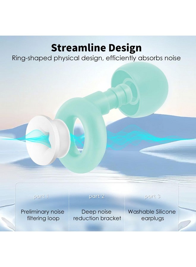 TecoKart® Ear Plugs for Noise Reduction: Flexible Silicone Earplugs for Noise Cancelling, Ear Plug for Flight Travel, Studying, Sleep - Includes 6 Ear Tips (S/M/L), White & Green Star - Image 5