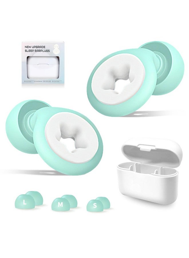 TecoKart® Ear Plugs for Noise Reduction: Flexible Silicone Earplugs for Noise Cancelling, Ear Plug for Flight Travel, Studying, Sleep - Includes 6 Ear Tips (S/M/L), White & Green Star - Image 1