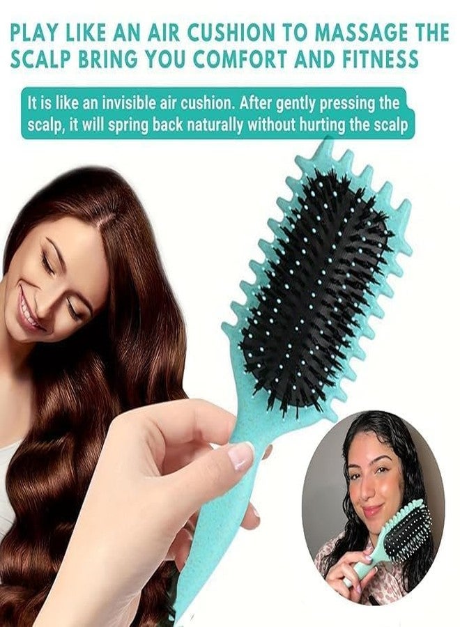 ZUSTPACK فرشاة الشعر المجعد 5 في 1 من زستباك، شعيرات نباتية من شعر الخنزير، مقبض من مادة PLA المعالجة حرارياً، لفك تشابك الشعر والتحكم في تجعده. - Image 5