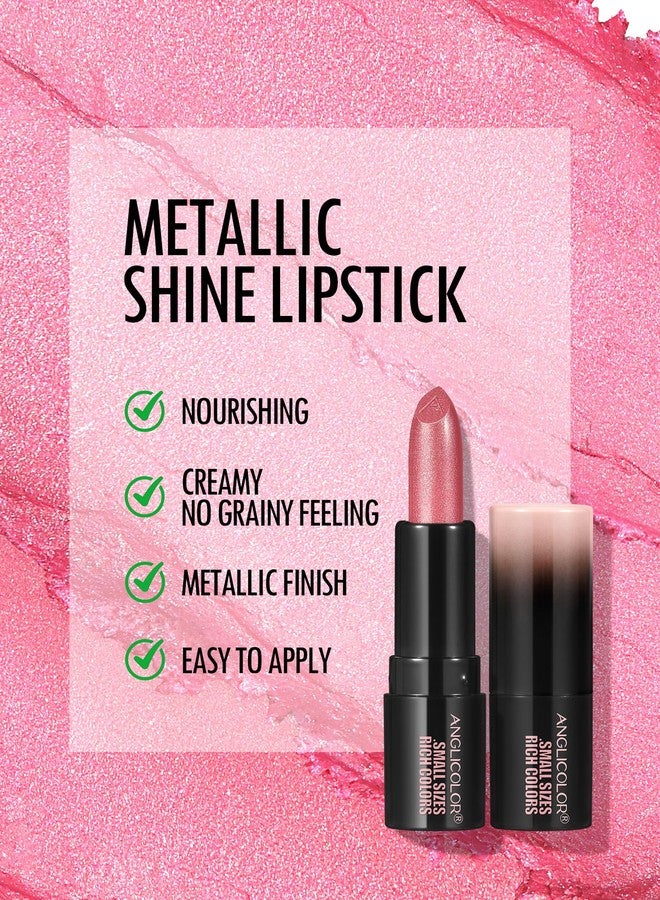 Anglicolor 6-Piece Mini Glitter Lipstick Set,High Pigmented,Lightweight Smooth Moisturizing Formula,Glossy Shine,Travel Size,Metallic Shimmer Lipstick Gift Sets For Women Girls Makeup kit - Image 2