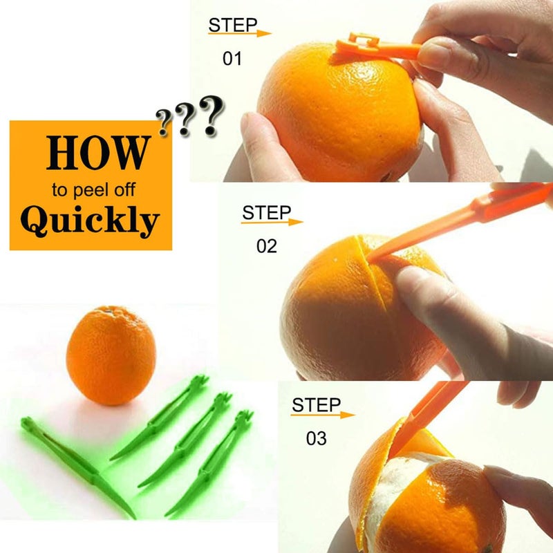 Ralleyfun Orange Peeler Tools Citrus Peel Cutter Easy Fruit Vegetable Slicer Lemon Opener Remover Fruit Tool Kitchen Utensils Gadgets (2PCS Orange) - Image 4