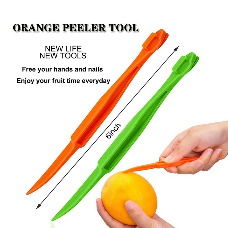 Ralleyfun Orange Peeler Tools Citrus Peel Cutter Easy Fruit Vegetable Slicer Lemon Opener Remover Fruit Tool Kitchen Utensils Gadgets (2PCS Orange) - Image 3