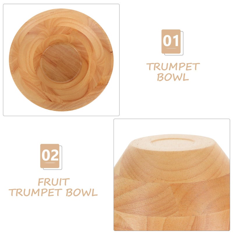 Yellow Rubberwood Stackable Salad Bowl 18X8 CM Multi Use Fruit Serving Kitchen Tableware - Image 5
