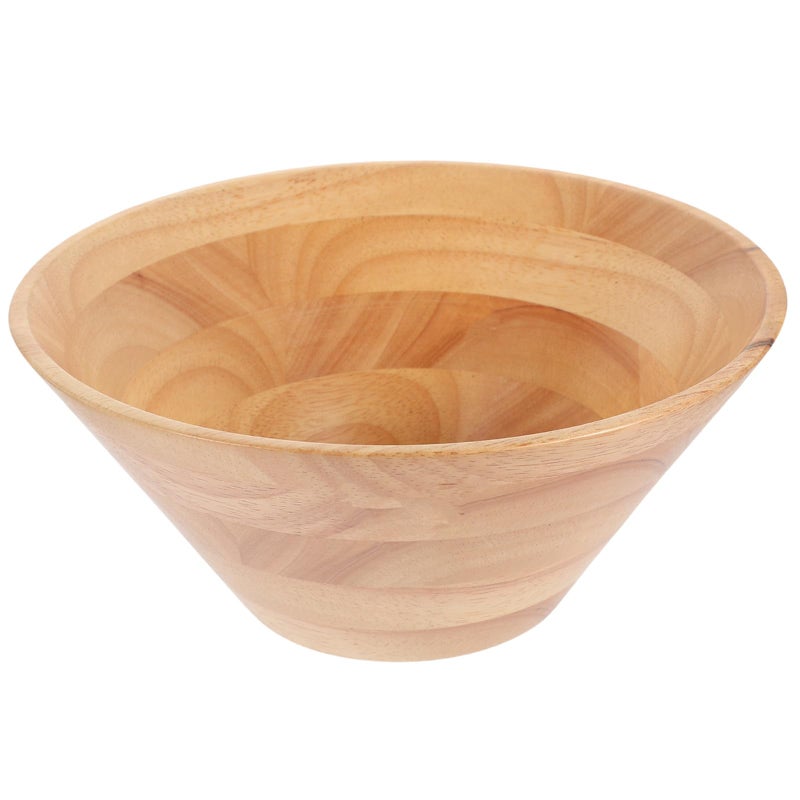 Yellow Rubberwood Stackable Salad Bowl 18X8 CM Multi Use Fruit Serving Kitchen Tableware - Image 2