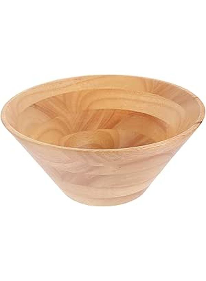 Yellow Rubberwood Stackable Salad Bowl 18X8 CM Multi Use Fruit Serving Kitchen Tableware - Image 1