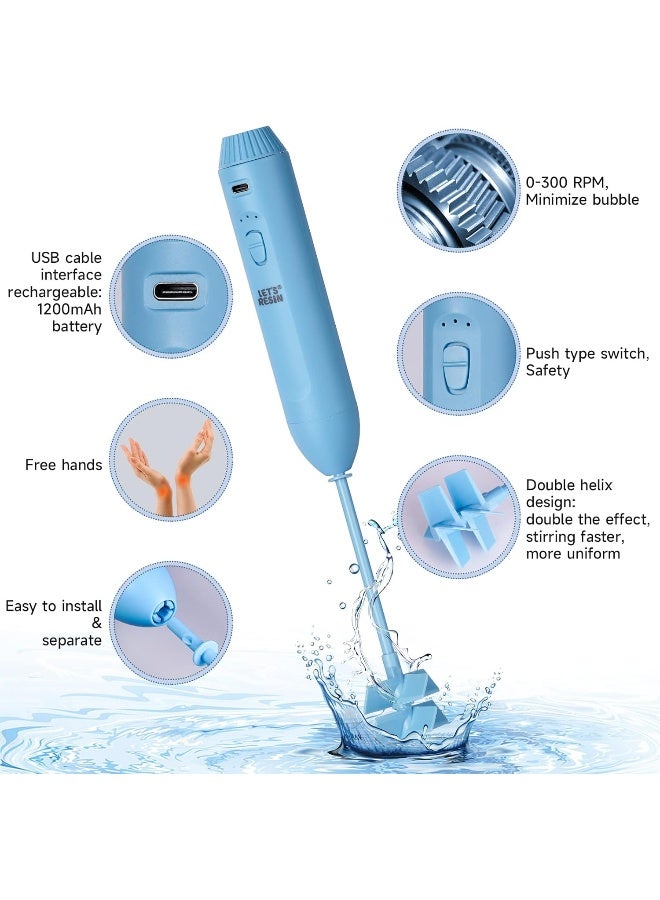 LET'S RESIN Upgraded Resin Mixer Electric, Double Mixing Effect And Speed Control Handheld Epoxy Mixer With Minimizing Bubbles, Rechargeable Resin Supplies For Resin, Liquid Silicone  - Image 2
