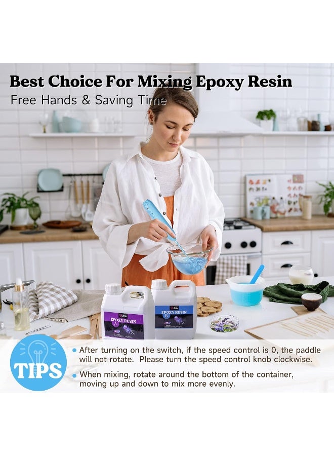 LET'S RESIN Upgraded Resin Mixer Electric, Double Mixing Effect And Speed Control Handheld Epoxy Mixer With Minimizing Bubbles, Rechargeable Resin Supplies For Resin, Liquid Silicone  - Image 5