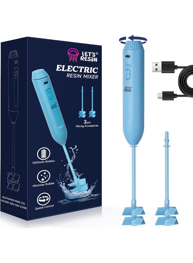 LET'S RESIN Upgraded Resin Mixer Electric, Double Mixing Effect And Speed Control Handheld Epoxy Mixer With Minimizing Bubbles, Rechargeable Resin Supplies For Resin, Liquid Silicone  - Image 1