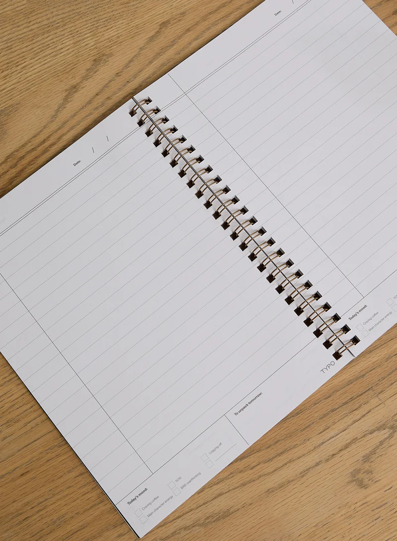 Typo Small Pink Spiral Notebook Elastic