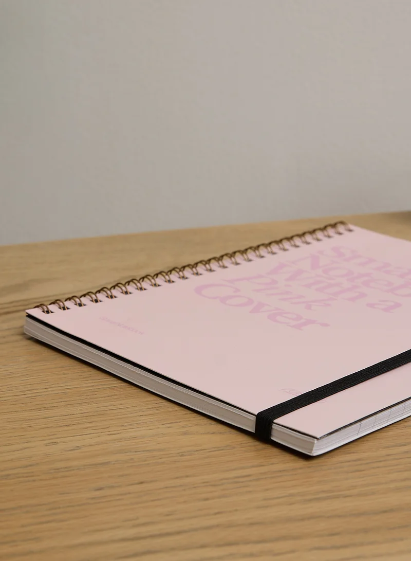 Typo Small Pink Spiral Notebook Elastic