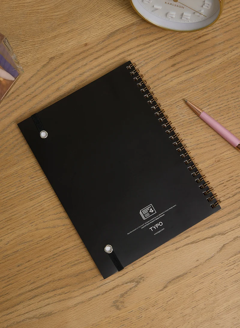 Typo Small Pink Spiral Notebook Elastic