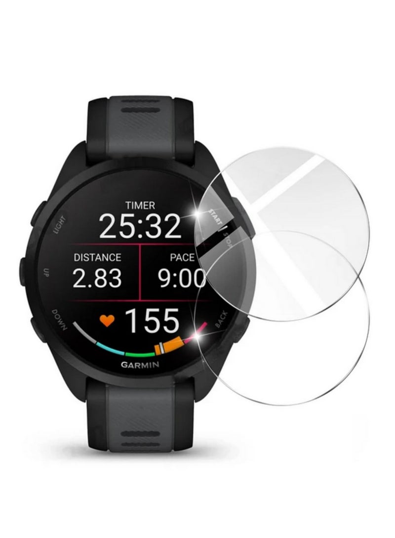 "قطعتان من حماية الشاشة لساعة جارمين فوريرانر 165 - زجاج مقوى لحماية ساعة جارمين فوريرانر 165، فيلم زجاجي مقاوم للخدوش (مخصص لموديل فوريرانر 165)" - Image 1
