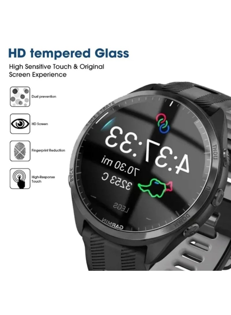 "قطعتان من حماية الشاشة لساعة جارمين فوريرانر 165 - زجاج مقوى لحماية ساعة جارمين فوريرانر 165، فيلم زجاجي مقاوم للخدوش (مخصص لموديل فوريرانر 165)" - Image 2