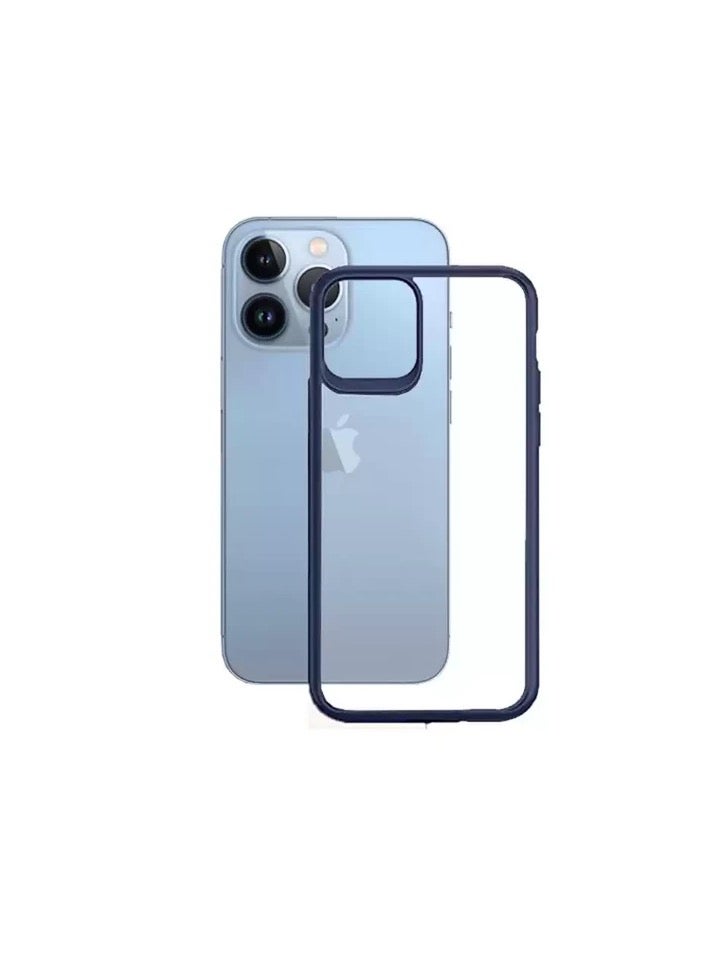 ماجيك ماسك جراب Magic Mask Q لموبايل iPhone 13 Pro – إطار كحلي مع ظهر شفاف صلب، حماية ضد الصدمات