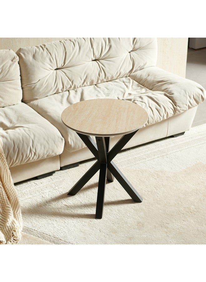 Home Box طاولة نهاية دائرية من الحجر الصناعي بليشيا 55 × 50 × 50 سم - Image 1