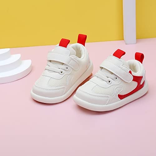 OAISNIT Baby Boy Girl Shoes Infant Non Slip Sneakers Breathable Lightweight Toddler First Walking Shoes 6 12 18 24 Months(12-18 Months, E-Red) - Image 3