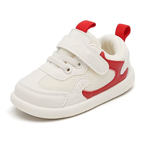 OAISNIT Baby Boy Girl Shoes Infant Non Slip Sneakers Breathable Lightweight Toddler First Walking Shoes 6 12 18 24 Months(12-18 Months, E-Red) - Image 1