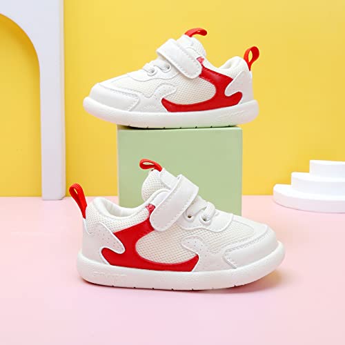 OAISNIT Baby Boy Girl Shoes Infant Non Slip Sneakers Breathable Lightweight Toddler First Walking Shoes 6 12 18 24 Months(12-18 Months, E-Red) - Image 4
