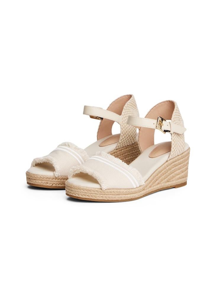 TOMMY HILFIGER Fringe Canvas Medium Wedge Sandals  - Image 4