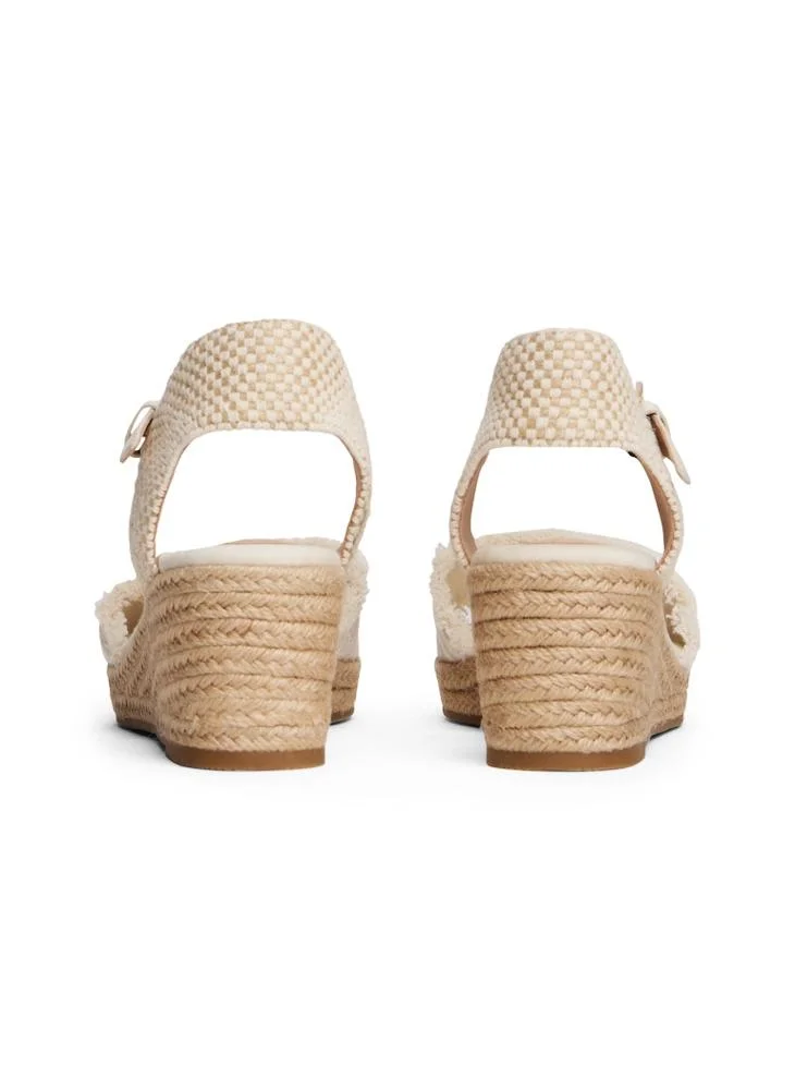 TOMMY HILFIGER Fringe Canvas Medium Wedge Sandals