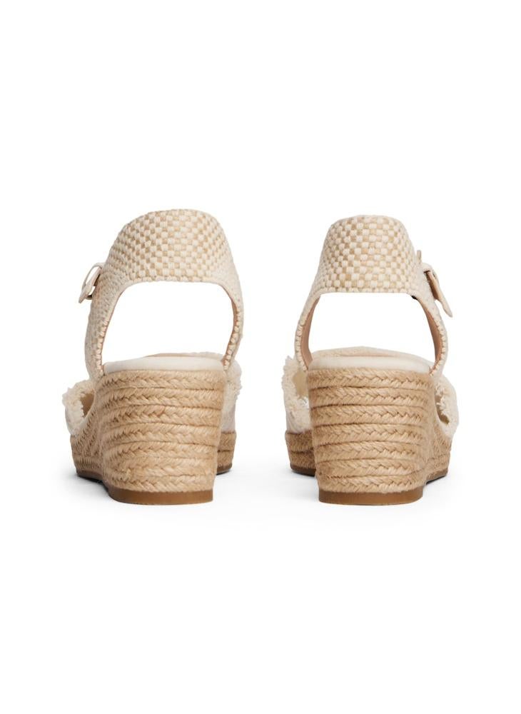 TOMMY HILFIGER Fringe Canvas Medium Wedge Sandals  - Image 3