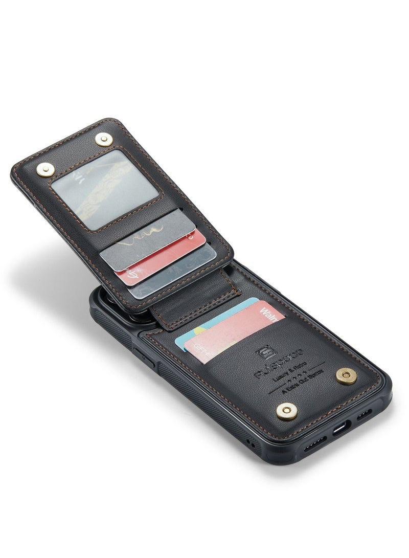 Suteni Back Cover Card Slots Leather Phone Case for iPhone - Image 3