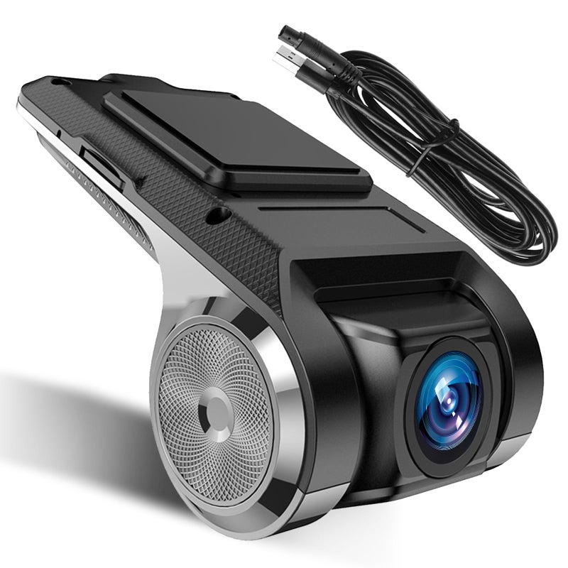 Inefala USB Car DVR Camera Video Recorder, Loop Recording ADAS, Dash Cam, with 32GB SD Card 24H Parking Mode Driving Recorder LDWS FCWS Dash Cam for Android Radio Stereo GPS DVD, Night Vision Full HD - Image 1