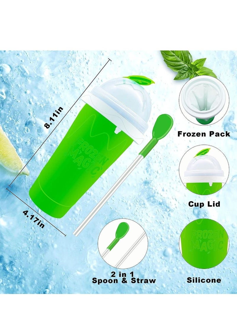 Green Frozen Magic Slushy Cup Smoothie Cup Complete with Lid and Straw  - Image 2
