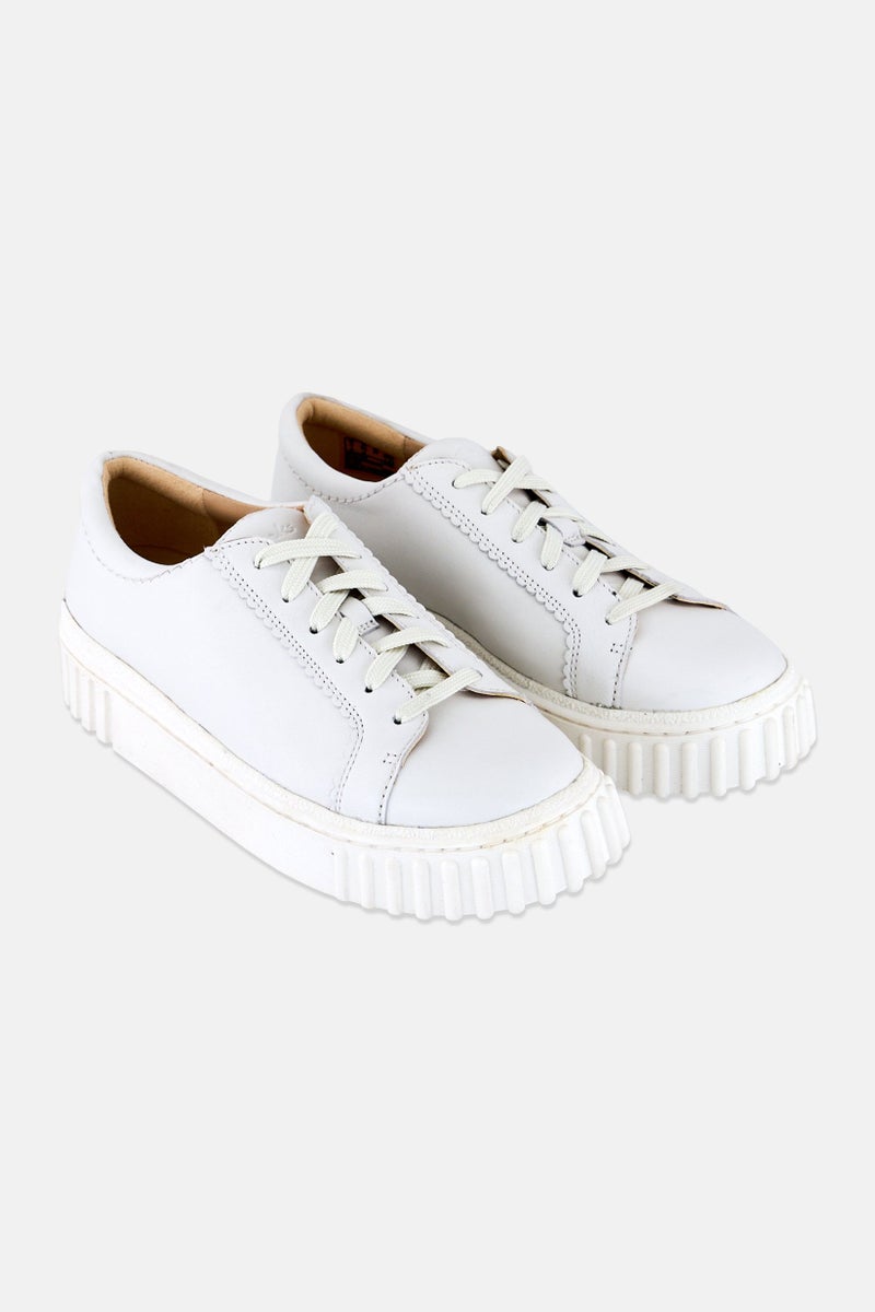 clarks Women Standard Mayhill Walk Lace Up Casual Shoes, Off White - Image 1