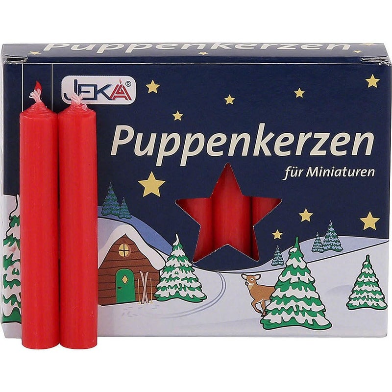 Jeka German Candles VERY SMALL Red 10mm Puppenkerzen