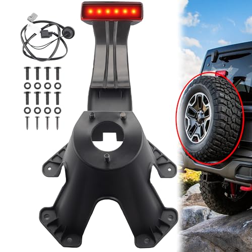 Dasbecan 55397217AJ Spare Tire Holder Bracket Tire Carrier Rack Compatible with Jeep Wrangler JK 2007-2018 68048581AA High Center Mount 3rd Third Brake Light Assembly with Line - Image 1