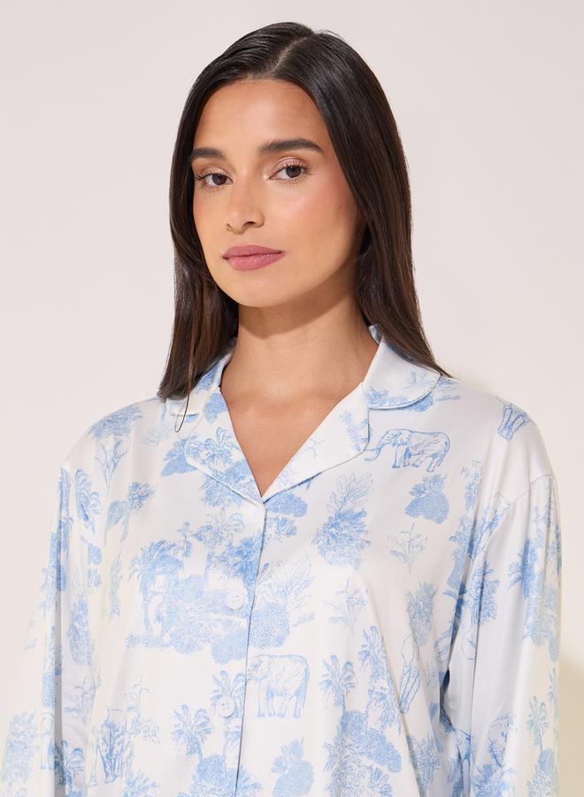 تايك تو طقم بيجامة وقميص بطبعة شاملة - Image 4