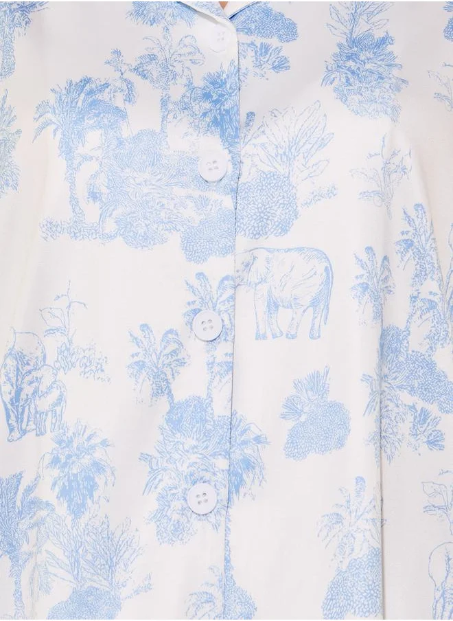 Styli All-Over Print Shirt and Pyjama Set