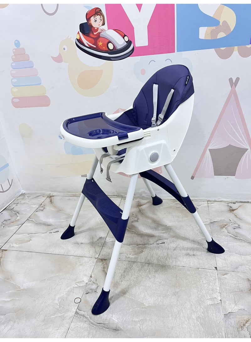 burbay Burbay 2-in-1 Foldable Baby High Chair & Rocking Chair - Adjustable Recliner with 360° Wheels(DM114) - Image 3